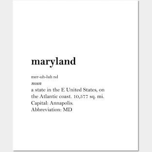 Maryland Definition Posters and Art